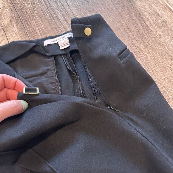 Diane von Furstenberg DVF Women's Floyd Stretch Mid-Rise Ankle Pants Size 4 - Picture 9 of 14